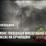 Київщина: триває ліквідація масштабної лісової пожежі на Бучанщині