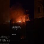 Ukrainian anthem sounds over damaged Kyiv Pechersk Lavra