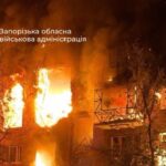 БПЛА влучило у багатоповерхівку у Запоріжжі
