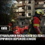 Рятувальники ліквідували усі пожежі, спричинені російською атакою на Київ у ніч проти 19 липня
