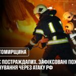 Нічна атака рф на Житомирщину: троє постраждалих, зафіксовані пожежі та руйнування