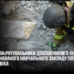 Рятувальники деблокували з-під завалів зруйнованого навчального закладу тіло загиблого чоловіка