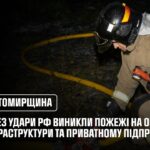 Росіяни знову обстріляли Житомирщину: виникли пожежі